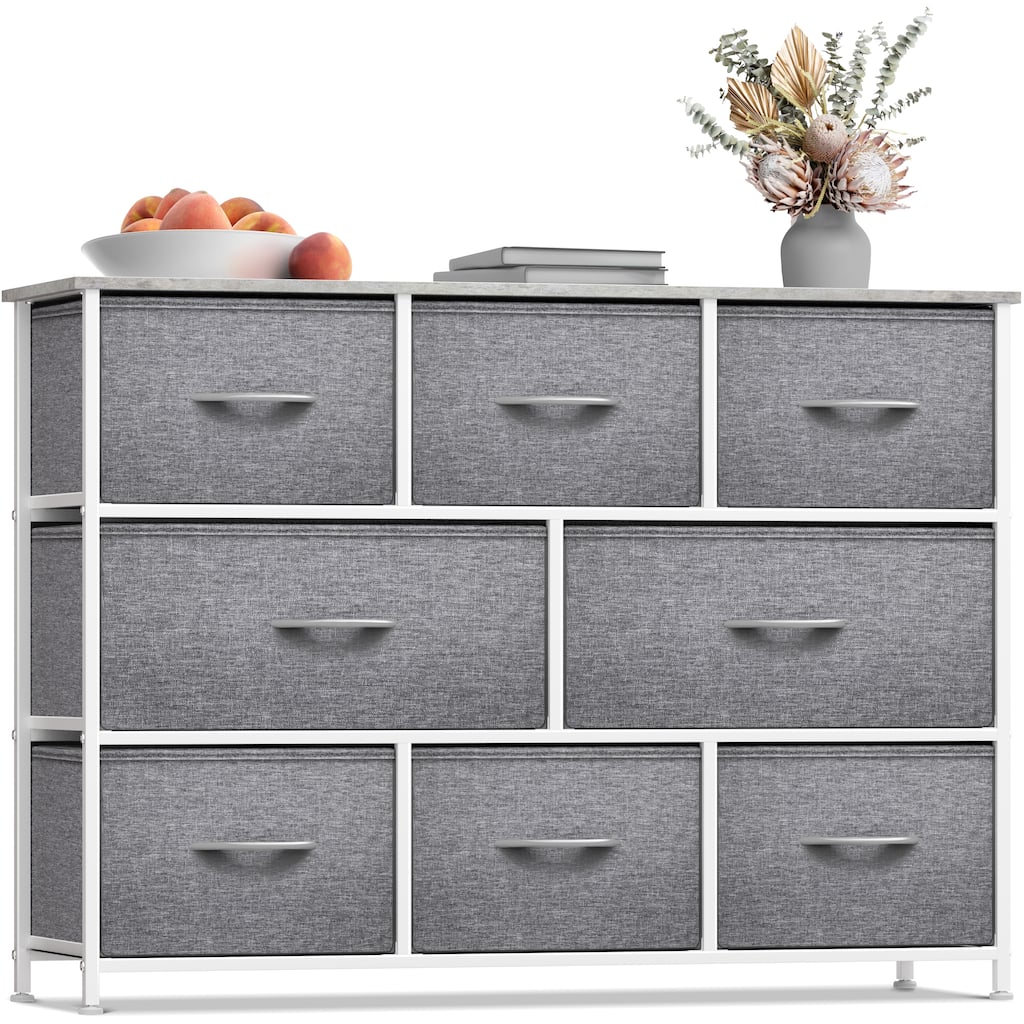 Sorbus 8 Drawer Dresser (Wood Top)