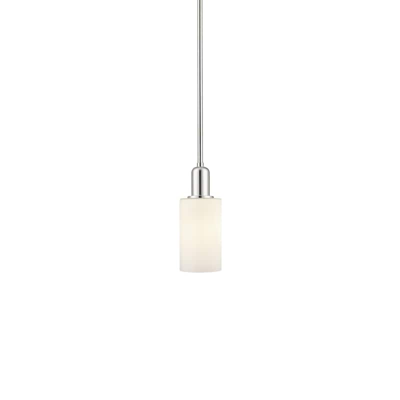 Innovations Lighting 716-1S-10-5 Clymer Pendant Clymer 5" Wide Mini - Polished Nickel / Matte White