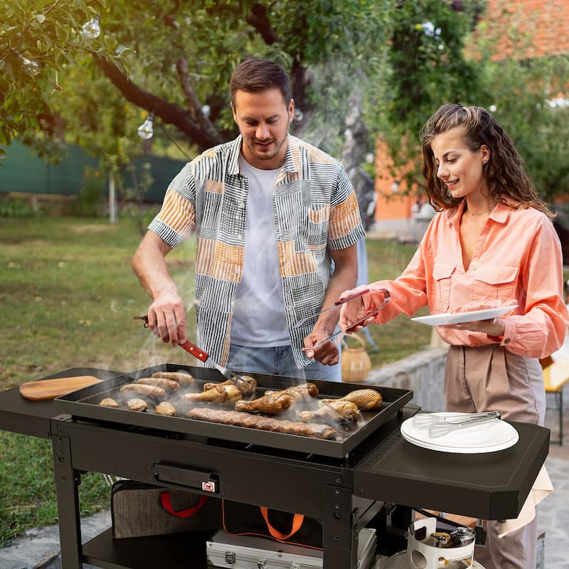 Royal Gourmet 34-Inch 4-Burner Propane Gas Griddle,Black & Silver