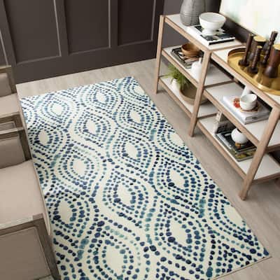 Mohawk Home Dotted Navy Ogee Area Rug