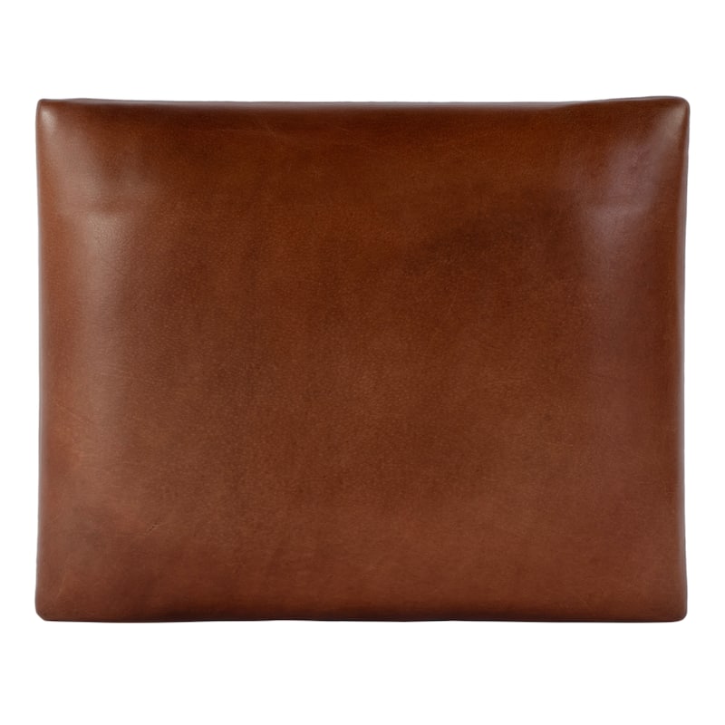 Livingston 20 in. W Leather and Iron Upholstered Accent Stool