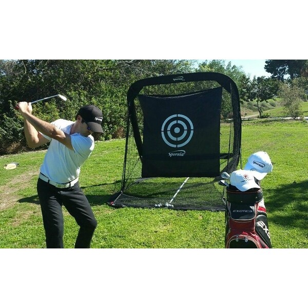 Spornia SPG-5 Golf Net & EverGolf Hitting Mat Bundle