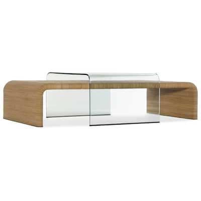 Amani Rope and Glass Cocktail Table - 64.5"W x 38"L x 17.75"H