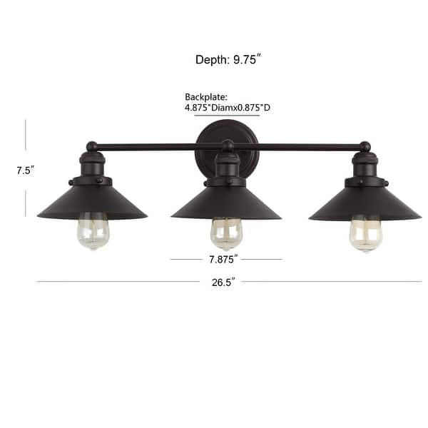 dimension image slide 5 of 22, JONATHAN Y Florence Metal Shade Sconce