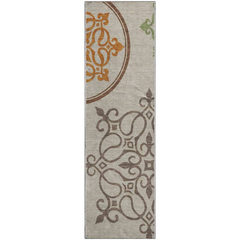 Premium Washable Super Soft Transitional Scroll Mayfield Rug