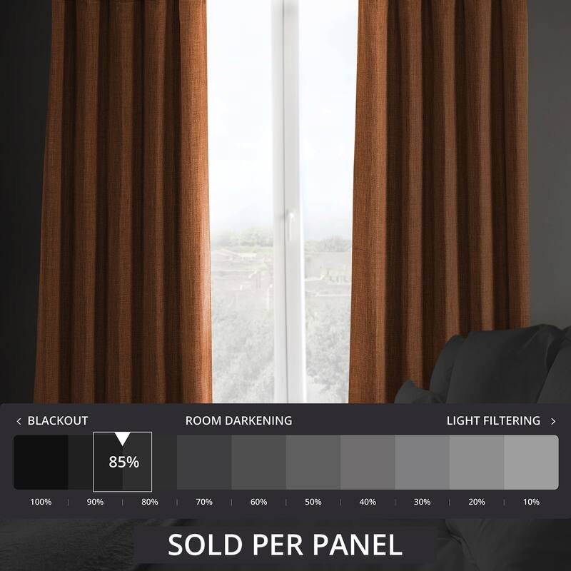 Exclusive Fabrics Faux Linen Room Darkening Curtain (1 Panel)