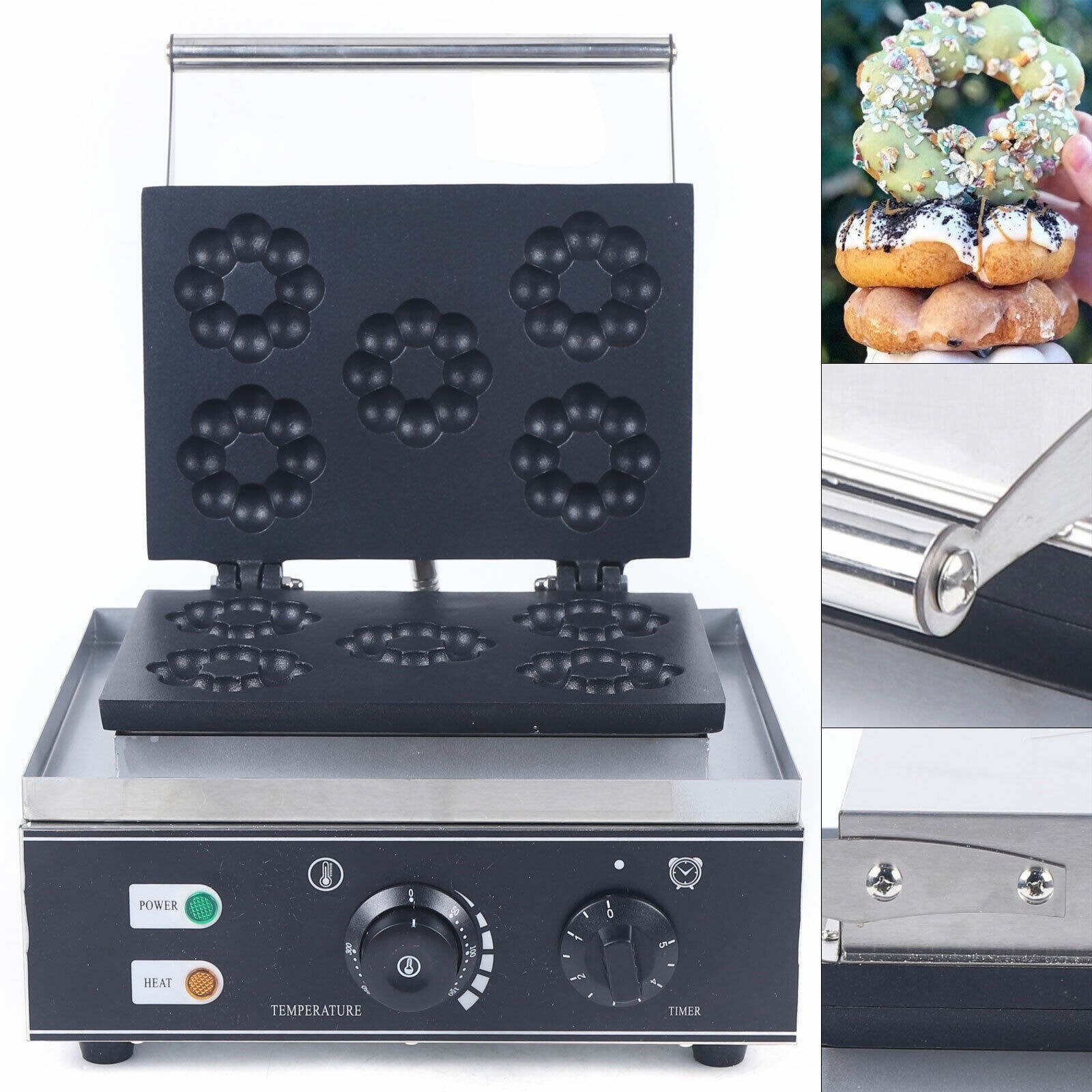 Mini Electric Donut Maker Nonstick Commercial Waffle Machine