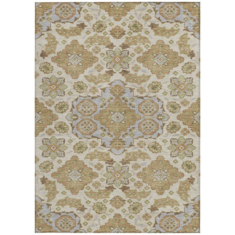 HomeRoots Medallion Traditional Rectangle Outdoor Rug