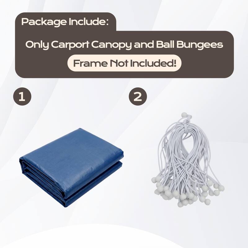 Aoodor 10 x 20 FT Carport Replacement Canopy Cover