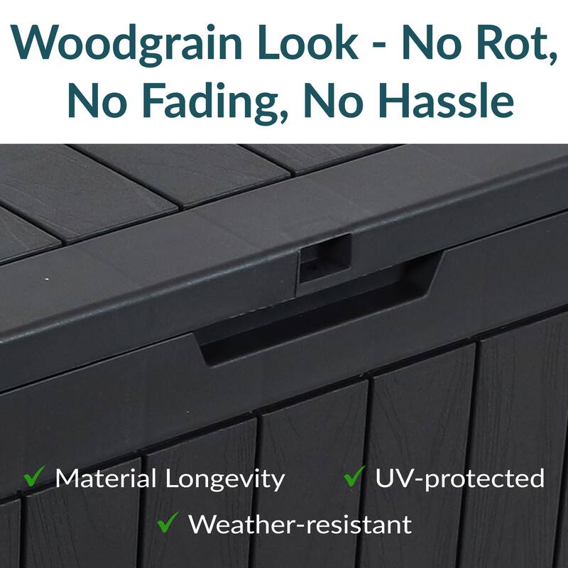 Sunnydaze Small Deck Box with Storage and Lockable Lid - 32 Gal.