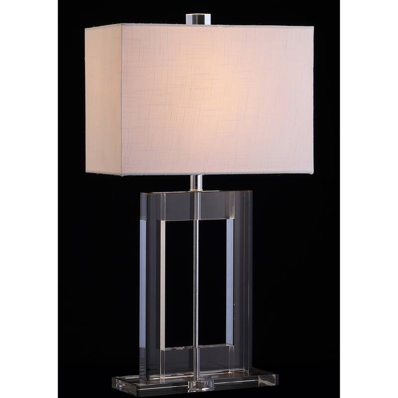Day 26" Crystal LED Table Lamp, Clear/Black by JONATHAN Y