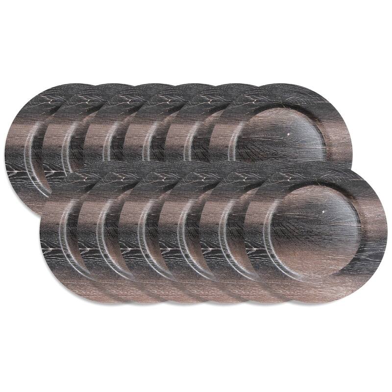 Walnut Finish Charger Plate 13" Set of 12 - 13" Dia x 0.5" H