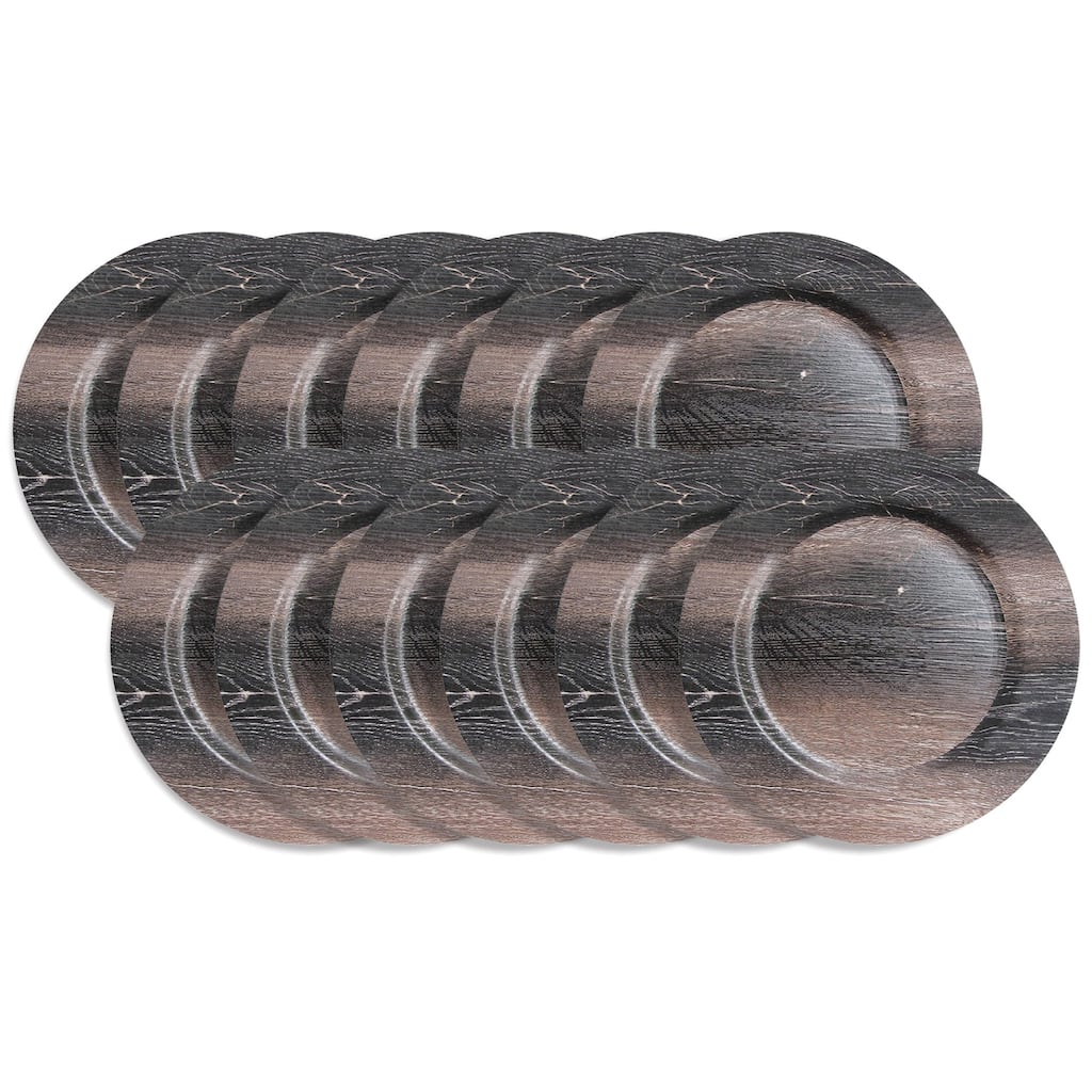 Walnut Finish Charger Plate 13" Set of 12 - 13" Dia x 0.5" H