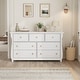 preview thumbnail 17 of 26, Modern Wood Dresser with Golden Ring Handles, Antique White Storage Organizer for Living Room Entryway