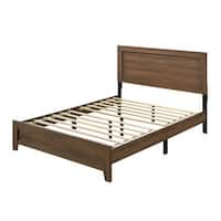 Oak Eastern King Bed - Transitional Style with Rectangular Headboard ...