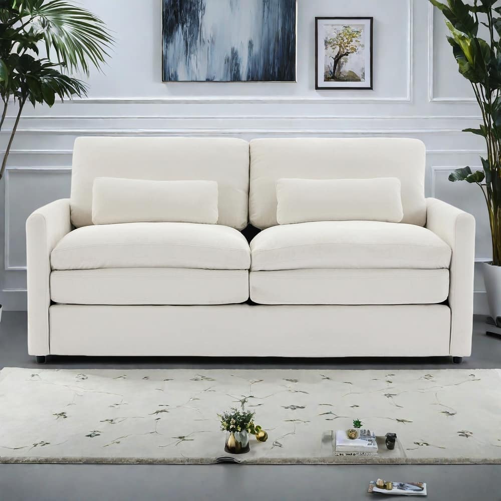 68.1" Chenille 2-Seater Sofa with Double-Layered Cushions for Living Room