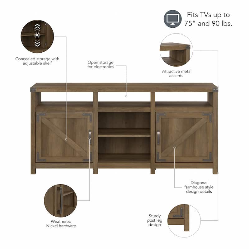Cottage Grove 65W Farmhouse TV Stand for 75 Inch TV by Bush Furniture