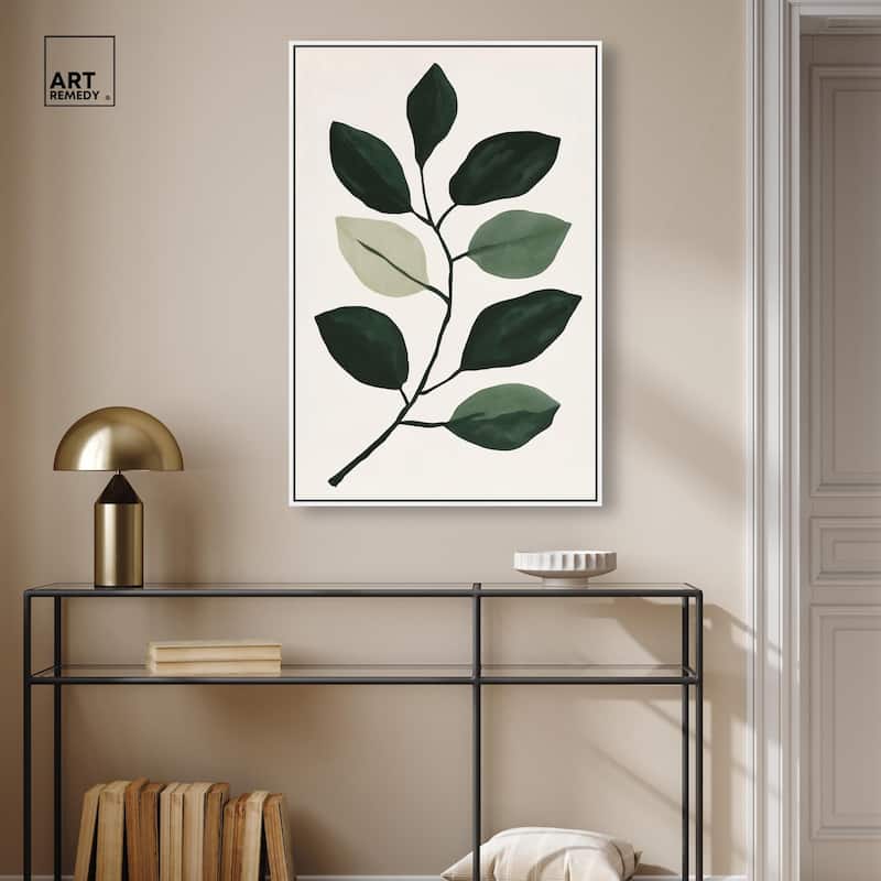 Green and Grey Branch II Canvas by Art Remedy