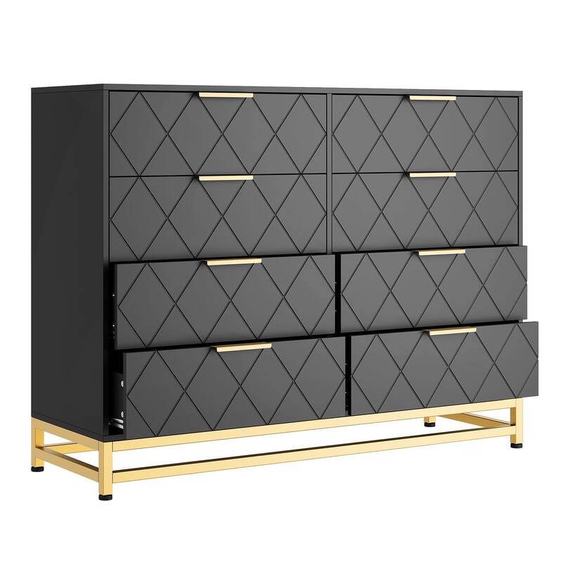 Dresser for Bedroom with 8 Drawer, TV Stand Dressers Chest of Drawers