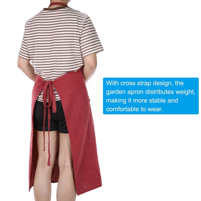 Kitchen Aprons, Adjustable Bib Kitchen Apron w Pockets for Women Men - 100x100cm