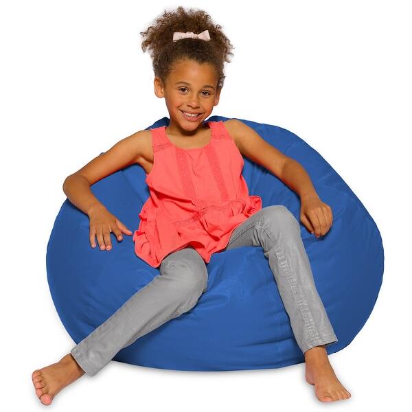 slide 2 of 86, Kids Bean Bag Chair, Big Comfy Chair - Machine Washable Cover 38 Inch Large - Solid Royal Blue