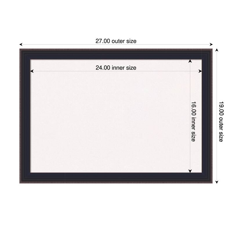 Havana Black Bronze Framed Cork Board - Bulletin Board, Organization Board, Pin Board - White - 27 x 19 in