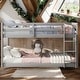 preview thumbnail 1 of 10, Modern Twin Over Twin Stylish Simple Floor Bunk Bed With Ladder,Safety Design For Kids Grey