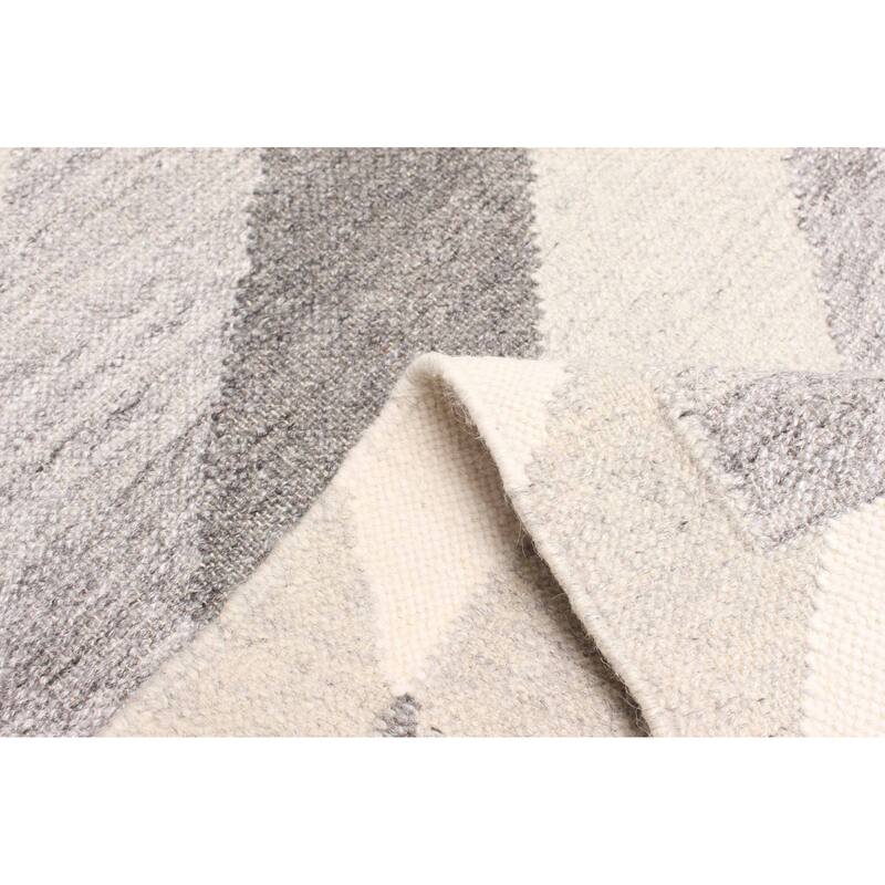 ECARPETGALLERY Flat-Weave Ankara FW Grey Wool Kilim - 5'2 x 8'5