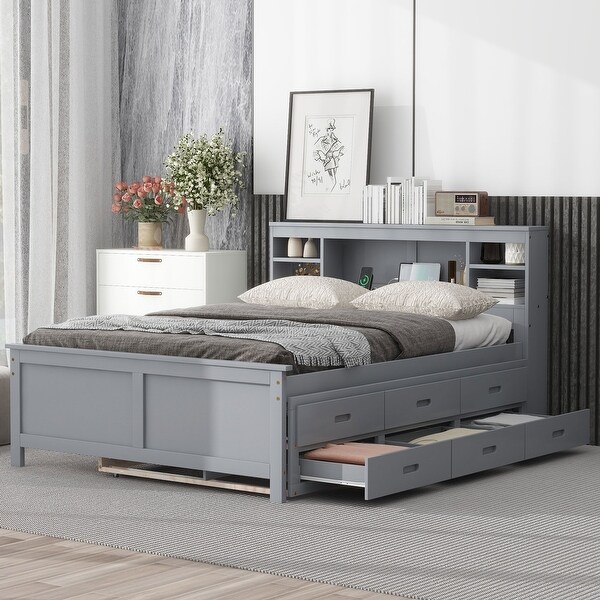 Platform bed with trundle full discount