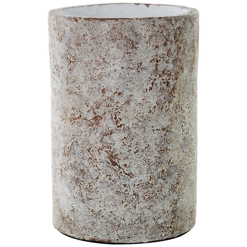 Ceramic Antique Style Wide Textured Decorative Vase - Brown - Roche River Decor