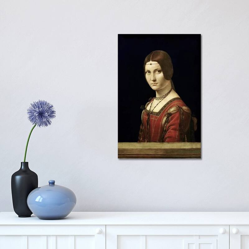 iCanvas "Portrait of a Lady from the Court of Milan, c.1490-95 " by Leonardo da Vinci Canvas Print - 18x12x1.5