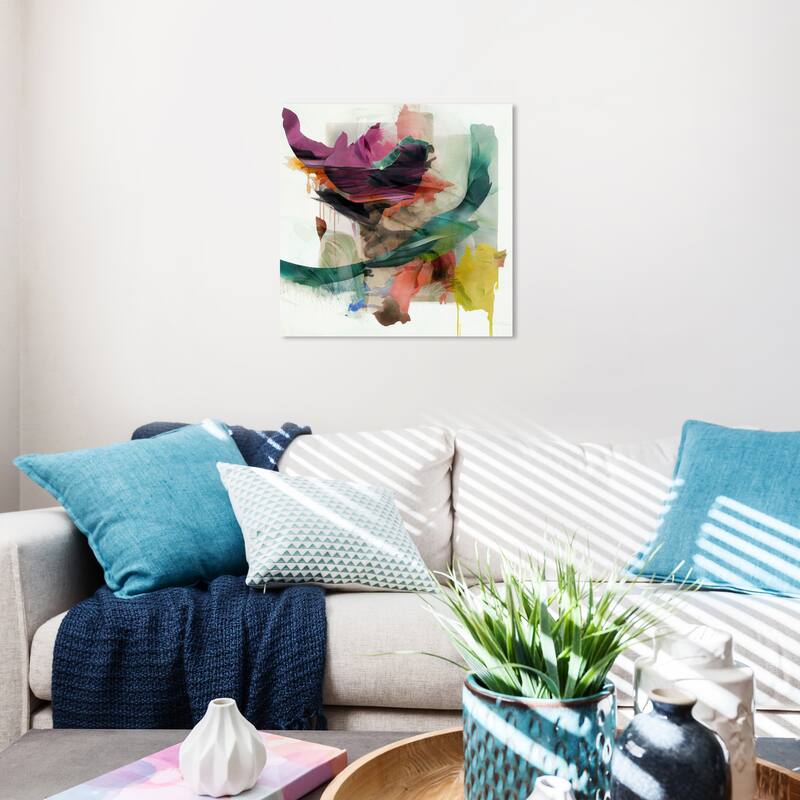 Wynwood Studio Canvas Abstract Entrophy Purple and Modern & Contemporary Wall Art Canvas Print - 20 x 20