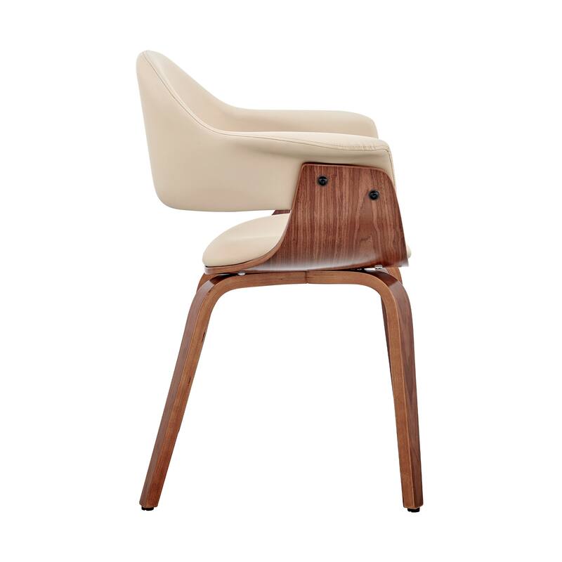 Adalyn Mid Century Modern Faux Leather and Wood Upholstered Dining Chair