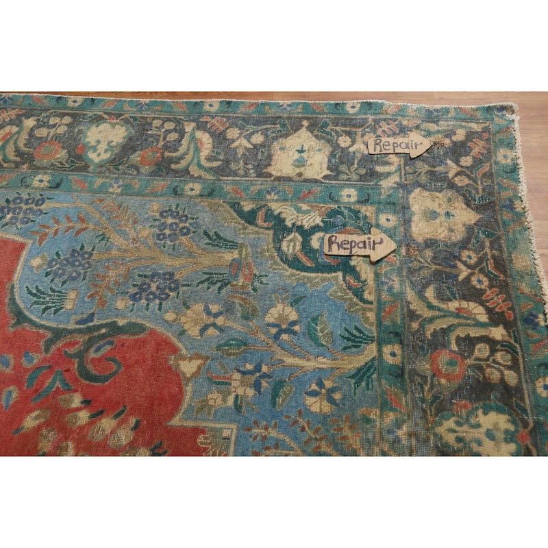 Tabriz Persian Area Rug Living Room Hand-Knotted Wool Carpet - 9'9"x 12'4"