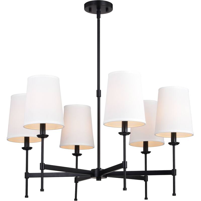Vaxcel Lighting H0288 Camden 6 Light 30" Wide Chandelier - Matte Black
