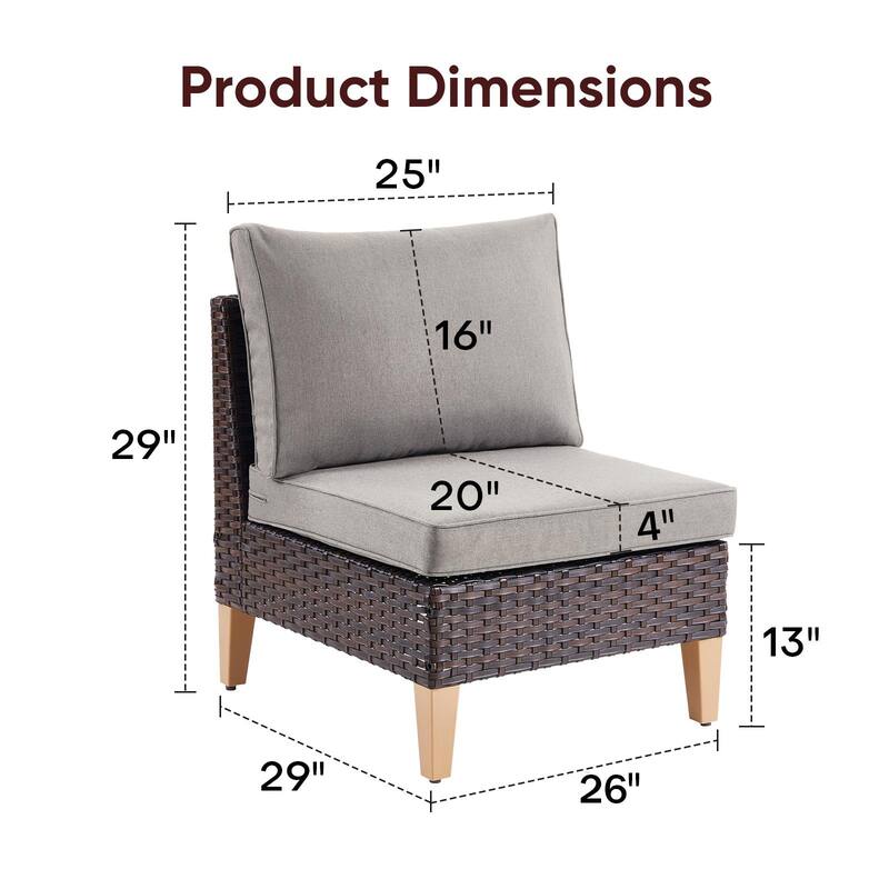 Gymojoy Outdoor Sectional Patio Sofa with Cushion