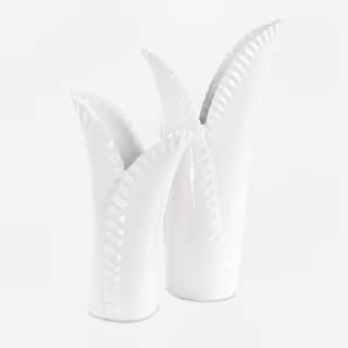 Uttermost Leafscape White Vases Set of 2