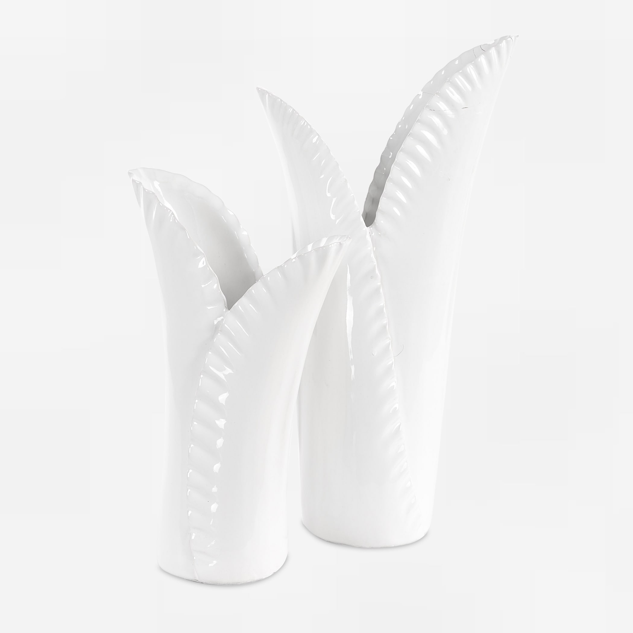 Uttermost Leafscape White Vases (Set of 2)