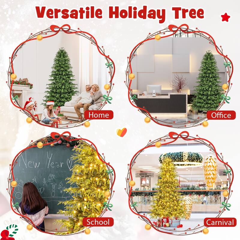 Costway 6/7/8 FT Artificial Christmas Tree with 270 LED Lights, 746 - See Details