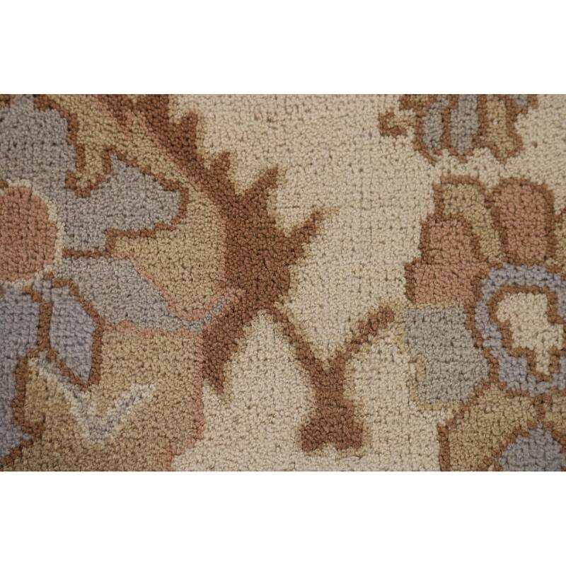 Gray Oushak Indian Area Rug Handmade Wool Carpet - 9'0"x 11'7"
