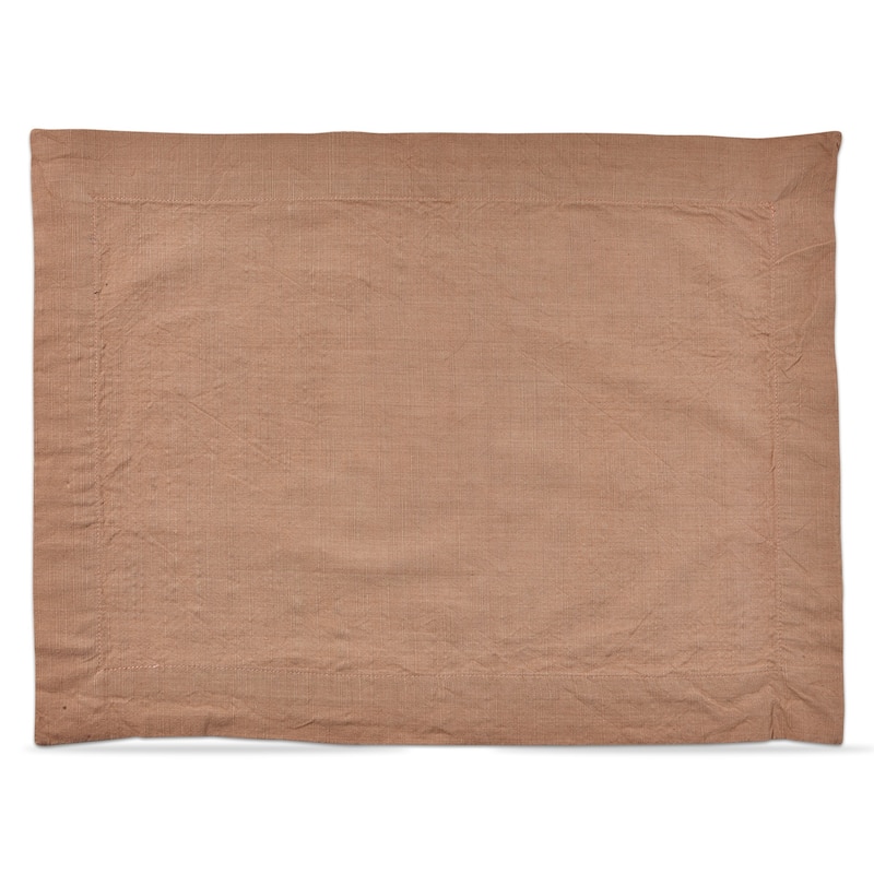 Threads Slub Blush Cotton Placemat, 19"L x 14.5"W, 2" Hem