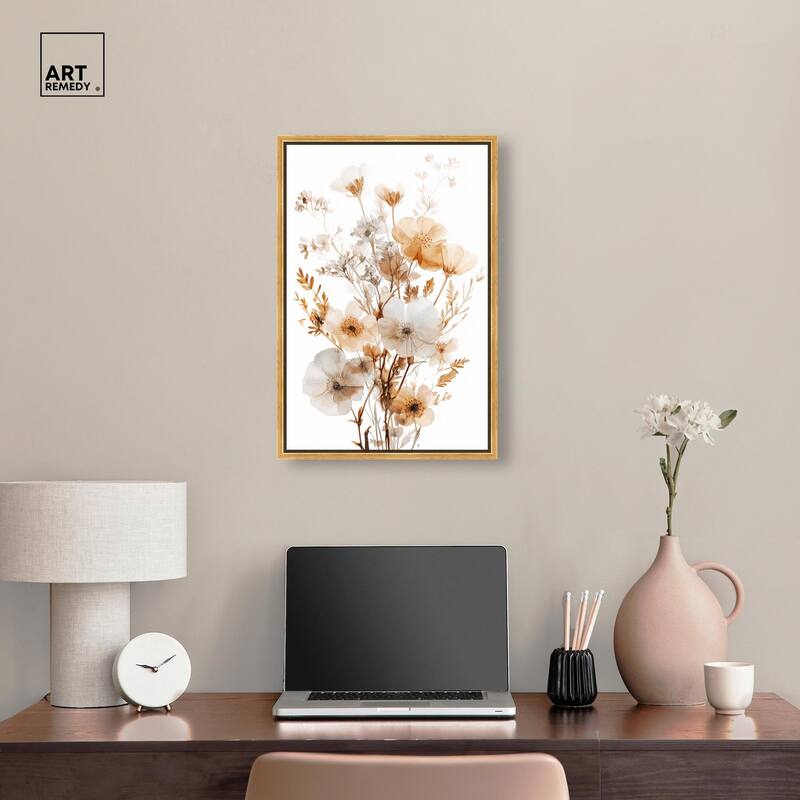Parchment Petals Canvas by Art Remedy