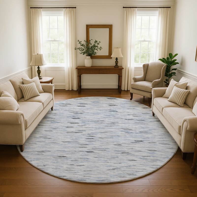 Premium Washable Super Soft Modern Mosaic Mayfield Rug - Blue - 8' x 8'