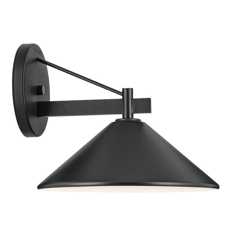 Kichler Lighting Ripley 10 in. 1-Light Black Outdoor Wall Sconce - 10 in