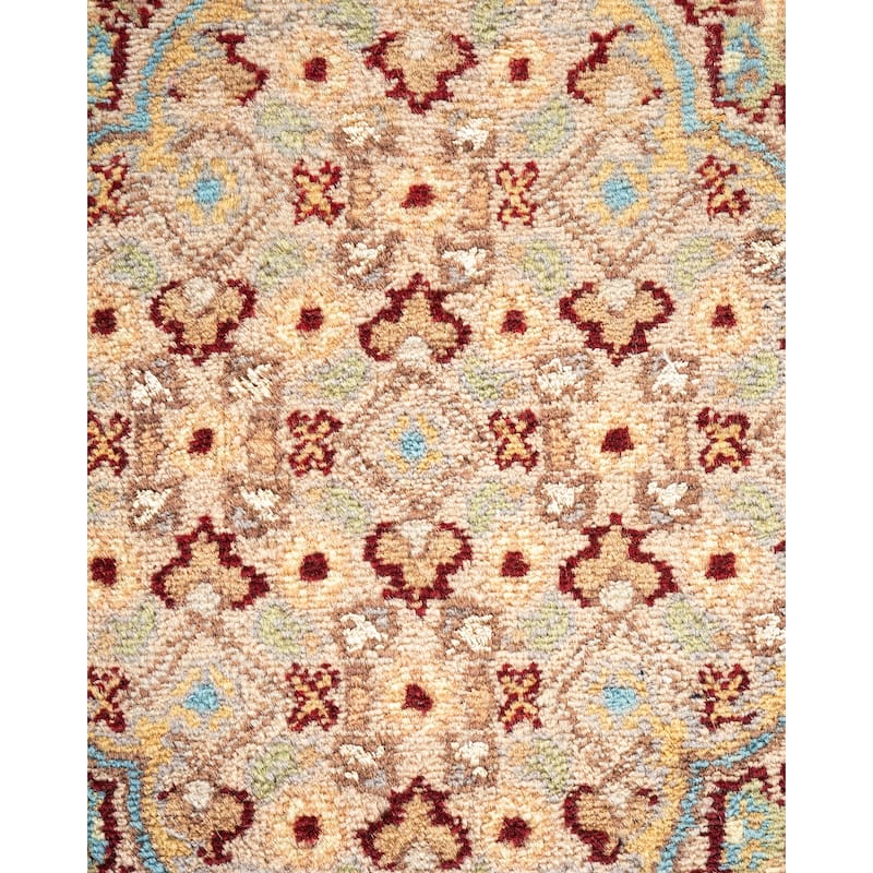 Overton Hand Knotted Wool Vintage Inspired Traditional Mogul Blue Area Rug - 9 x 12