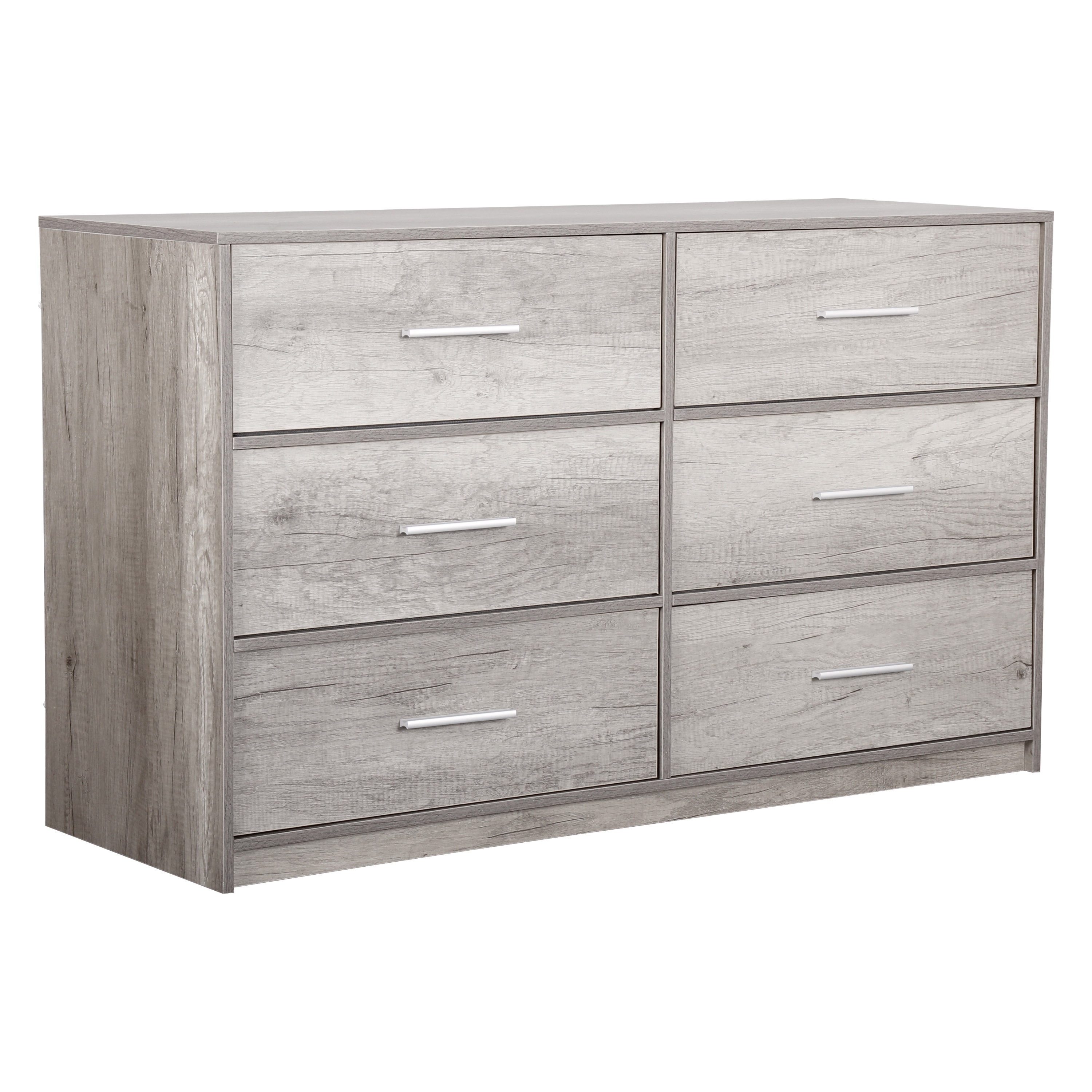 Modern Minimalist 6-Drawer Dresser with Large Fabric Drawers