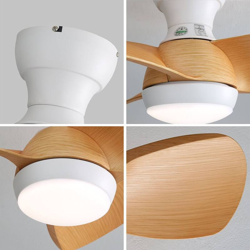 23" Modern Dimmable LED Ceiling Fan Light with Remote Control