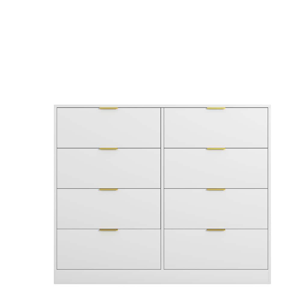 White Chest of Drawers Wardrobe Armoire Closet Clothing Storage Cabinet, 6-Drawer Dresser for Bedroom