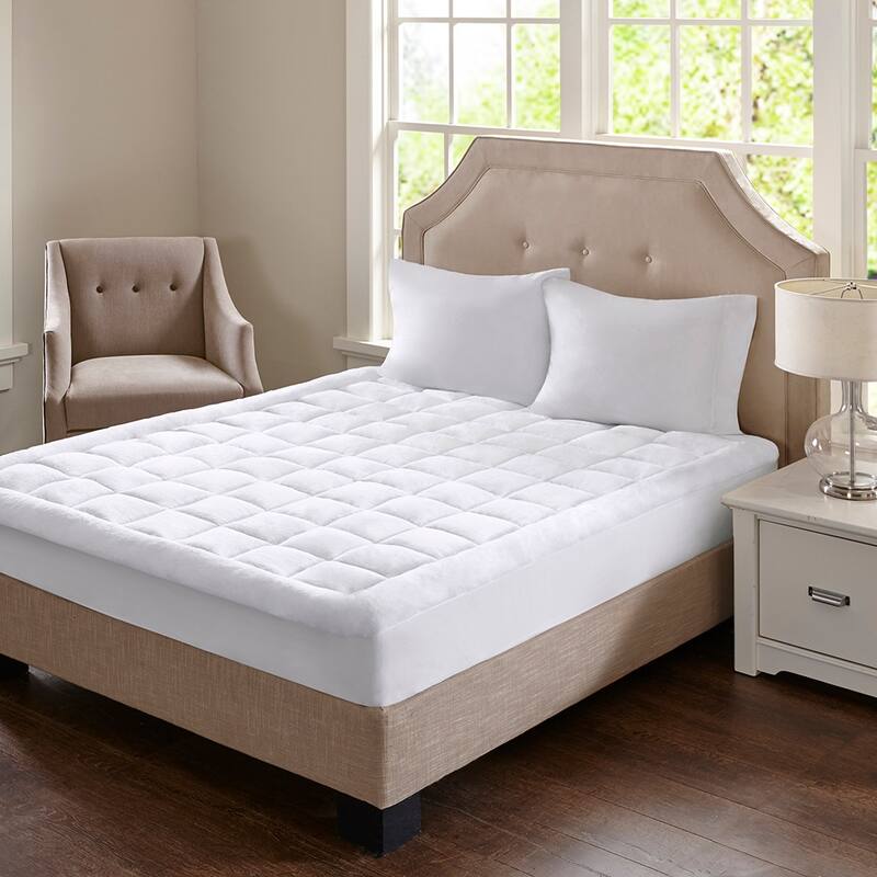 Overfilled Plush Hypoallergenic Down Alternative Waterproof Mattress Pad - White - Twin XL