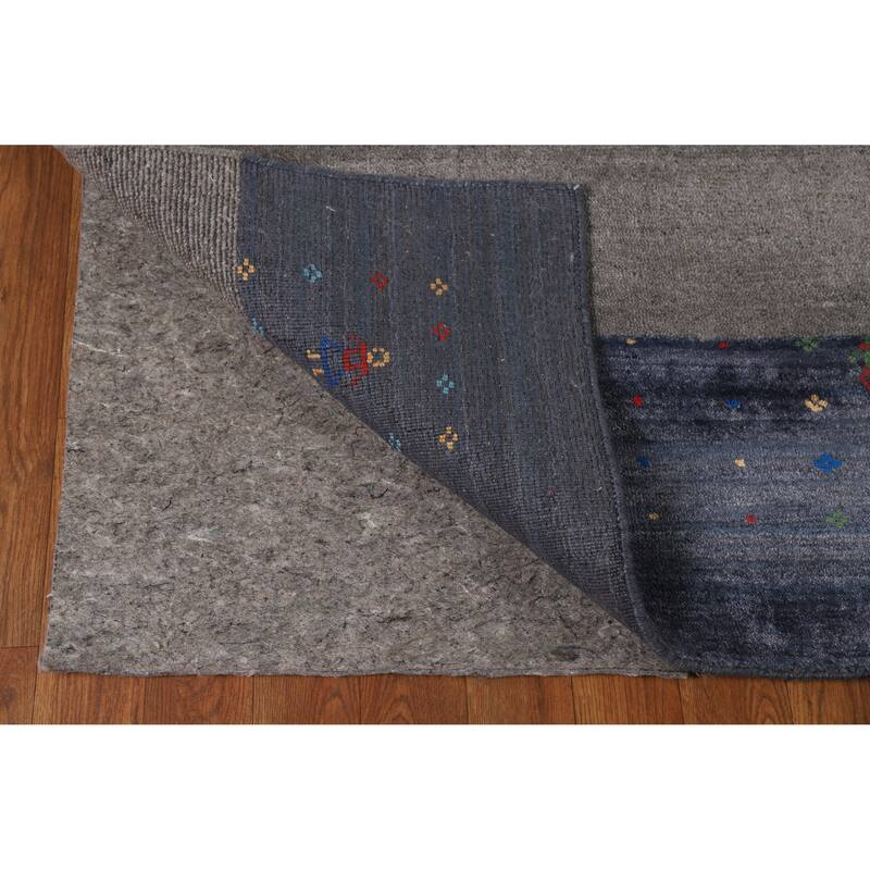Hand Knotted Oriental 100% Wool Carpet Tribal Tribal Greys & Charcoal Gabbeh Area Rug - 8' 1'' X 5' 6''